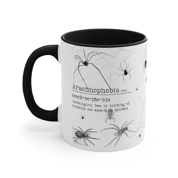 Arachnophobia Mug, Spider Mug, Spiders, Afraid of Spiders, Spider Mug