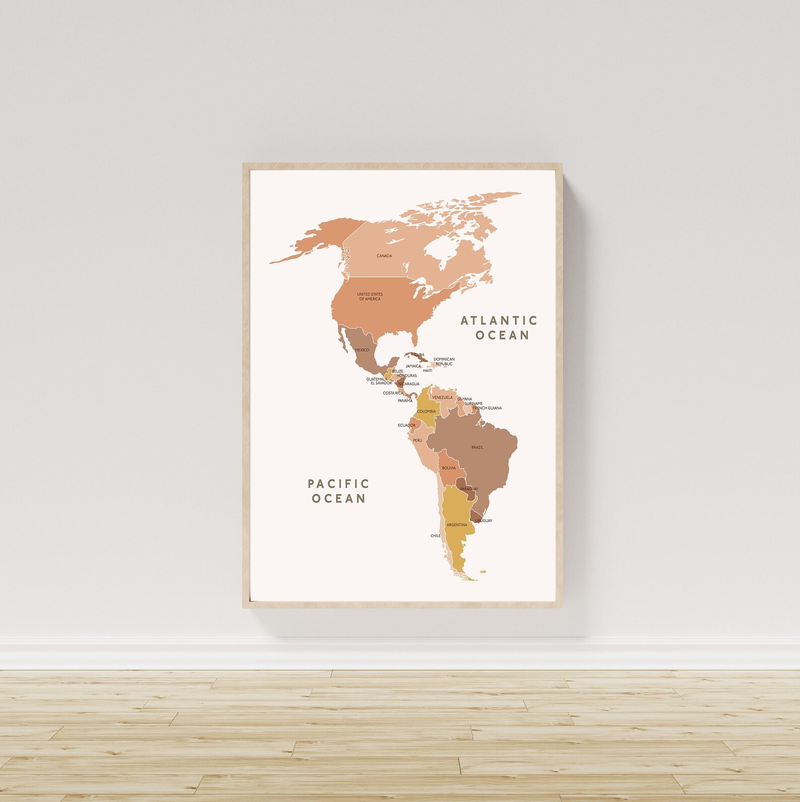 Printable Americas Map, North America Map, South America Map, Warm ...