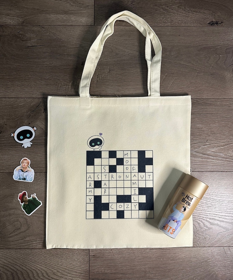 Astronaut Tote Bag Jin Crossword Puzzle Tote Bag for ARMY Etsy