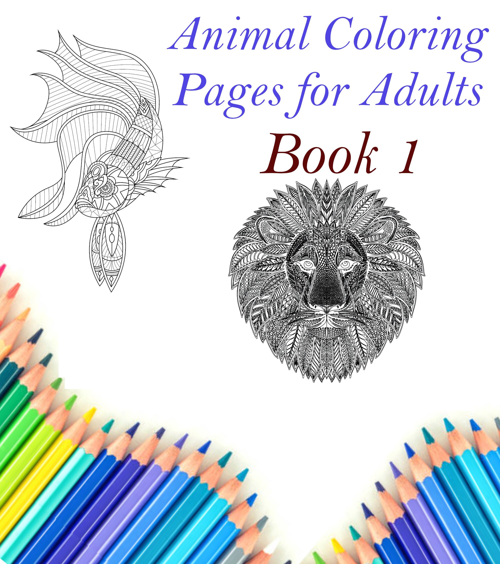 Adult Coloring Pages of Animals Book 1 | Etsy