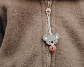 Zipper Anhänger Koala, Montessori Reißverschluss Anhänger für Kinderjacke Kinderrucksack, Kinder Anhänger für Kindergartenkind Schulkind