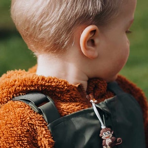 Reißverschluss Anhänger Dino Affe , Montessori Zipper Anhänger für Kinderjacke oder Kinderrucksack, cooles Mitbringsel für Kinder Bild 4