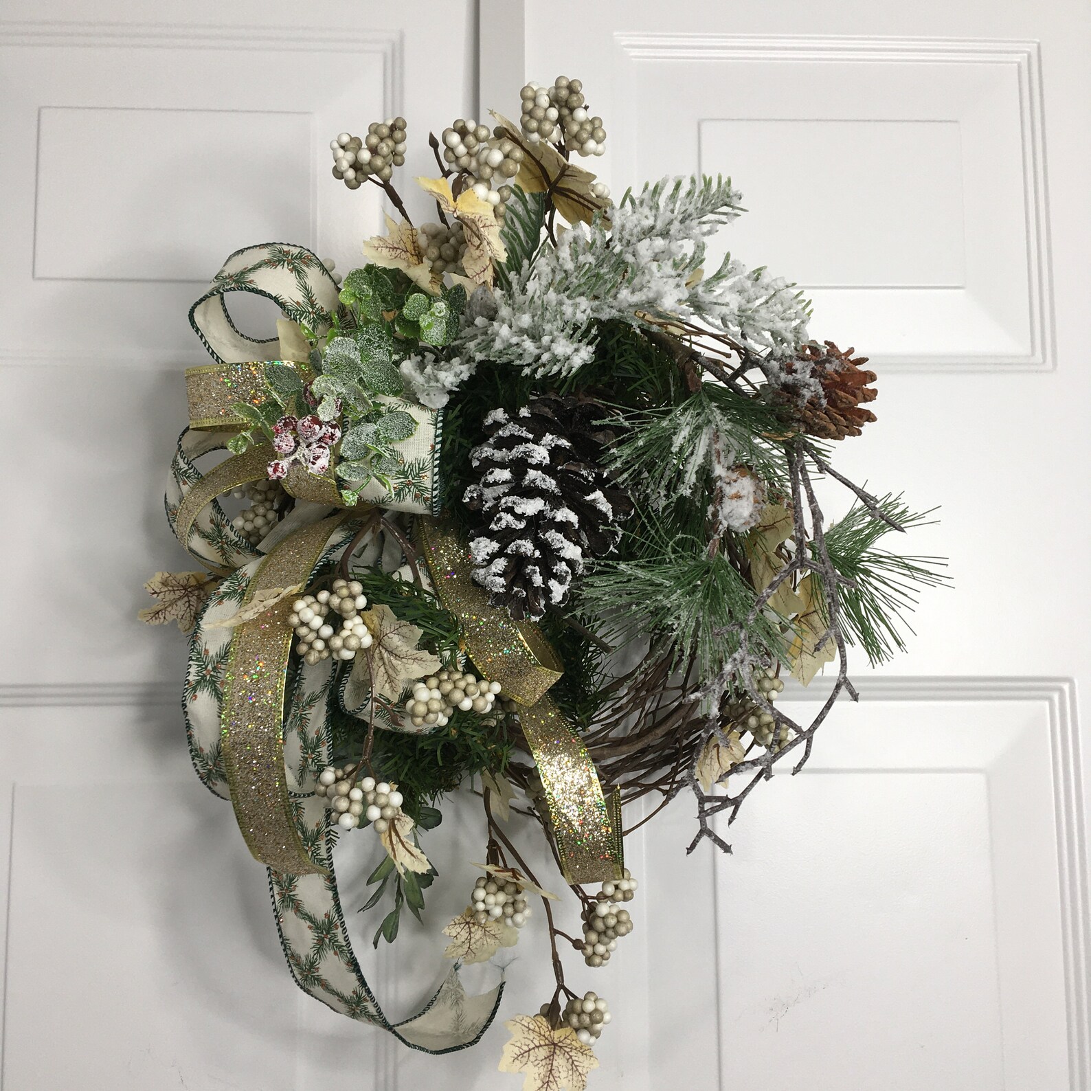 27 in. Snowy Pine Decorated Wreath