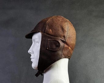 RESERVED/Mary WWII Leather Flight Helmet Cap // Air Force Army