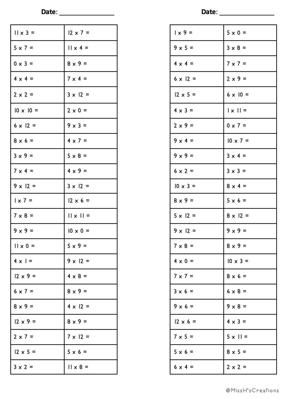 Times Table Speed Test Printable Thekidsworksheet vrogue.co