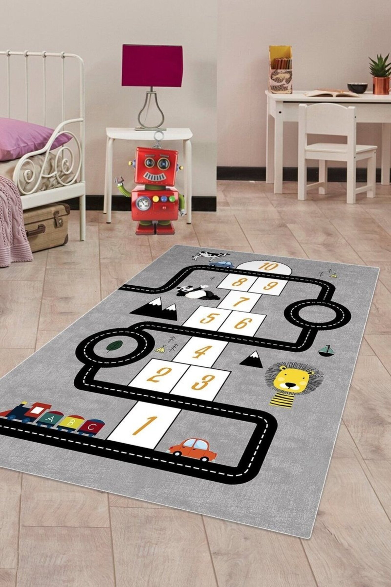 Gray Hopscotch and Road Patterned Carpet Baby Crawl Carpets Etsy