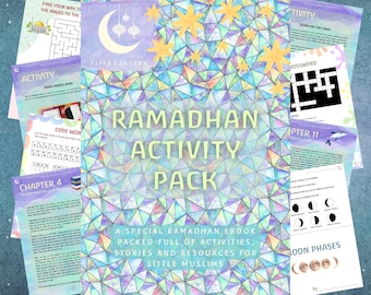 Paquete de actividades de Ramadán para niños: historias, manualidades y rompecabezas islámicos (PDF digital)