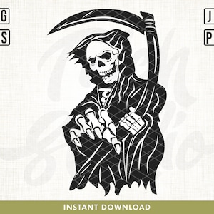 Grim reaper svg, Grim reaper skull skeleton svg, Bone reaper svg, skull reaper svg, skull svg, death svg, Halloween svg, Grim reaper design