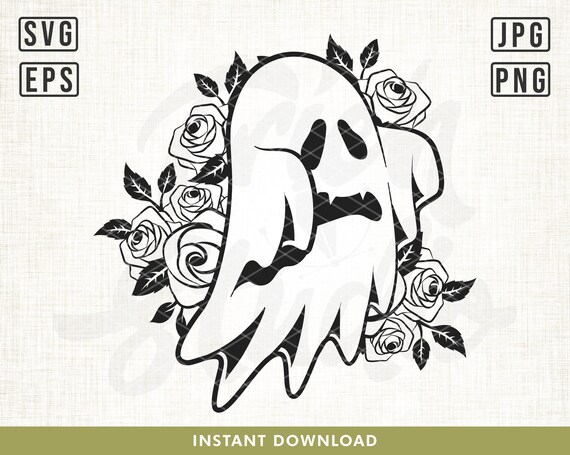 Ghost SVG Floral Ghost Svg Ghosts Svg Carry Ghost Svg | Etsy