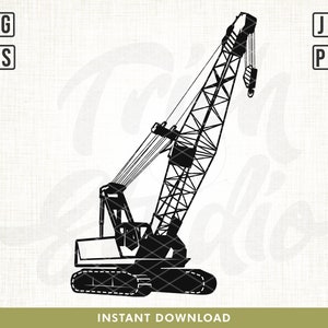Crane Svg, Crawler Crane svg, Crane clipart, Construction svg, Excavator svg, Crane operator svg, Crane truck svg, Svg Files for Cricut png