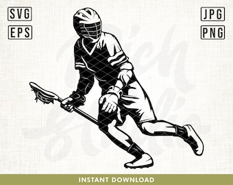 Archivo SVG de jugador de lacrosse, palo de lacrosse SVG, deportes de lacrosse SVG, deportes SVG, lacrosse SVG, clipart de lacrosse, archivo de corte de lacrosse, png, SVG