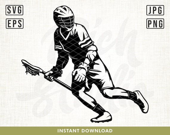 Lacrosse Player With Stick Silhouette PNG & SVG Design For T-Shirts
