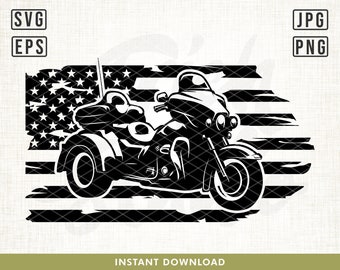 US Trike Motorcycle Svg, Trike Bike Clipart, Trike Motor Svg, motorfiets Svg, Trike Motorcycle png, motor Svg, Trike motorshirt
