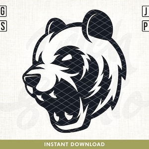 Panda svg, Panda Mascot svg, Panda Sports Team svg, Team Shirt svg, Panda Vector, Vector, Panda roaring svg, Panda clipart, Roar svg, png
