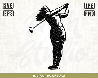 Female Golfer svg, Golf Svg, Golfing Svg, Golf Player Svg, Golf Clubs Svg, Golf Ball Svg, Lady Golfer, Golf Game, Golf Shirt svg, Women svg