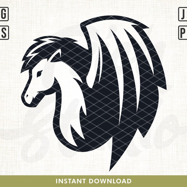 Pegasus svg, Mascot Pegasus svg, Pegasus Horse svg, Team Shirt svg, Horse svg, Flying horse svg, Fantasy svg, Vector, Magical svg, Clipart