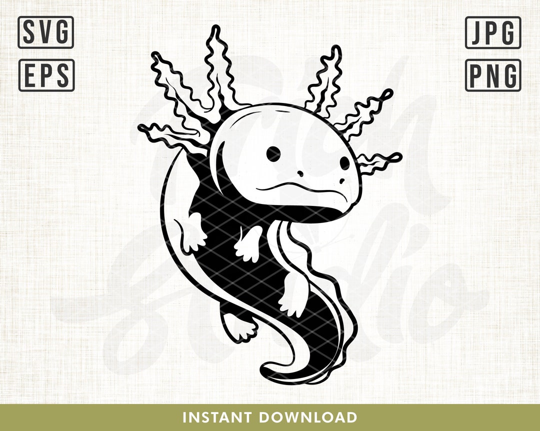 Axolotl Svg, Cute Axolotl Svg, Axolotl Cut File for Cricut Silhouette