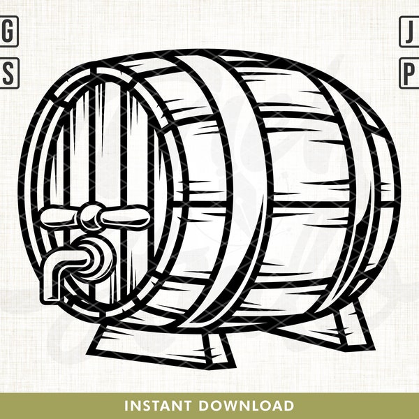 Wooden Barrel Svg File, Barrel svg, Beer Barrel Svg, Wine Barrel Svg, Container svg, Wooden Barrel png, Beer svg, Wine svg, Storage svg, png