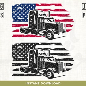 US Semi Truck Svg File, Truck Svg, Semi Truck Svg, US Truck Driver shirt, Truck Clip art, USA Truck Driver Svg, Cutting Files, Svg, Eps