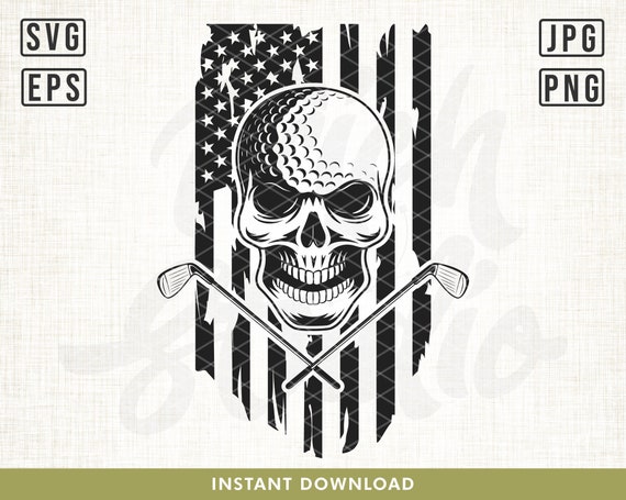 US Golf Skull Svg Golf Logo Svg Skull Svg USA Golf Svg Usa - Etsy
