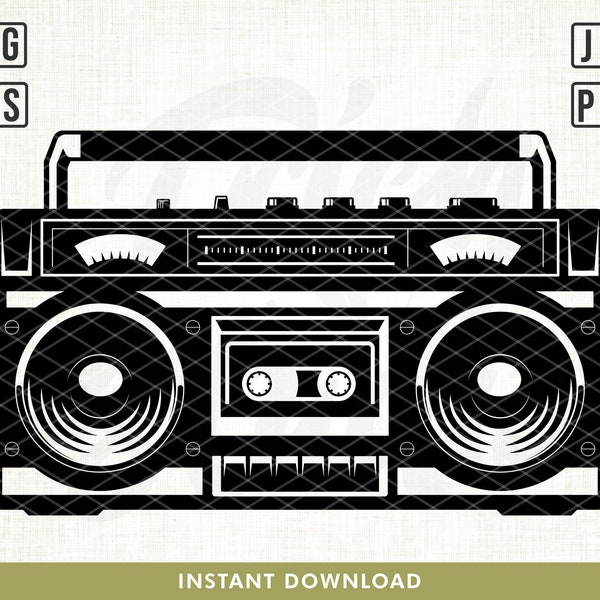 Boombox Radio svg, Radio svg, Radio Shirt svg, Boombox svg, Boombox Cutfile, Boombox Clipart, Radio png, Boombox png, Vintage svg, FM svg