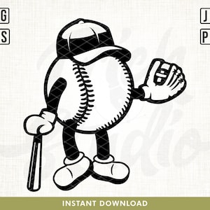 Baseball svg, Baseball maskotka svg, czapka baseballowa svg, koszulka drużyny svg, baseball wektor, drużyna baseballowa svg, maskotka svg, wektor, naklejki baseballowe