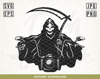 Motocykl Grim Reaper svg, Czaszka motocykla svg, Motocykl svg, Chopper svg, Szkielet motocykla svg, Motocykl Svg, Grim Reaper svg, png
