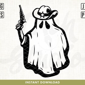 Cowboy Ghost Svg, Cute Ghost Svg, Halloween Ghost Svg, Western Ghost svg, Ghost svg, Halloween svg, Cowboy svg, Cowboy Hat Svg, Funny ghost