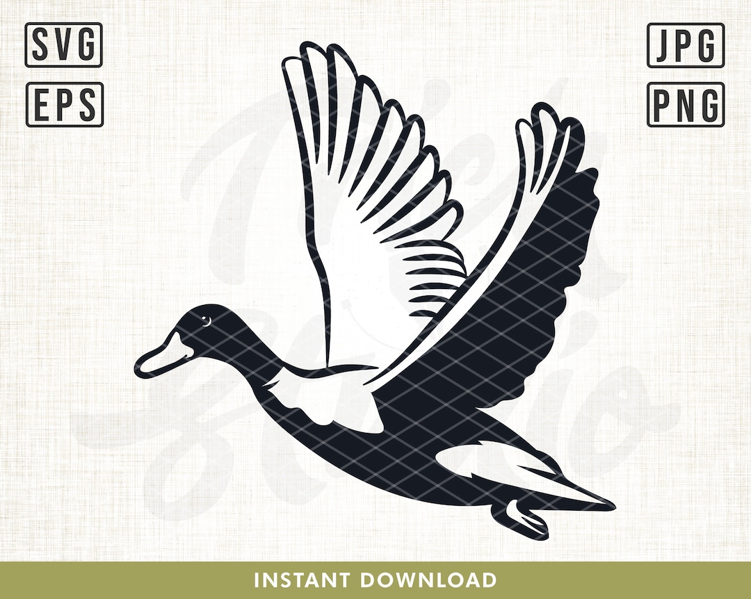 Flying Duck Svg, Mallard Duck Svg, Duck Hunting Svg, Duck Clipart, Duck