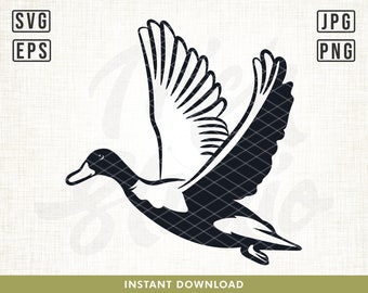 Pato Voador Svg, Pato Mallard Svg, Caça ao Pato Svg, Clipart de Pato, Arquivos de Corte de Pato, Arquivos de Pato para Cricut, Png Svg Jpg Eps