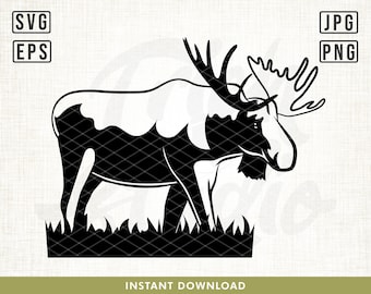 Alambique al aire libre svg, Alce svg, Exterior svg, Ciervo svg, Animal svg, Caza al aire libre svg, Caza svg, Alce png, Alce Clipart, Moose Cutfile