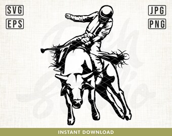 Bull Rider Svg, Rodeo Svg, Cowboy Svg, Western svg, Country Farm, Bull Riding Svg, Bull svg, Rodeo bull svg, Rodeo design, Bull design svg