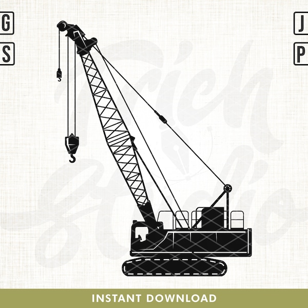 Crane Svg, Crawler Crane svg, Crane clipart, Construction svg, Excavator svg, Crane operator svg, Crane truck svg, Svg Files for Cricut png