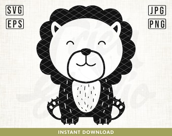 Baby Lion Svg Files, Baby Lion cut file, Cute Lion svg, Cute animal svg, Baby animal svg, baby svg. Lion clipart, Cute animal svg, Lion svg