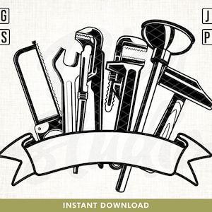 Outils plombier svg, svg outils de plomberie, outils svg, svg réparateur, Svg papa plombier, clipart plombier, clés Svg, Svg homme à tout faire, boîte à outils svg