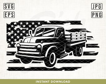 US Farm Truck Svg File, Vintage Truck Svg, Pick up Truck Svg, Farm Truck Png, Farming svg, Delivery truck svg, Farm svg, Retro Truck svg,