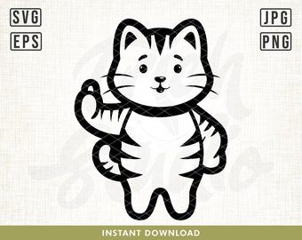 Cute Cat Svg, Cute Baby Cat Svg, Cat Svg, Cat Macot Svg, Happy Cat Svg, Cat shirt, Kitten svg, Cute baby Kitten svg, Mascot svg, Cat design