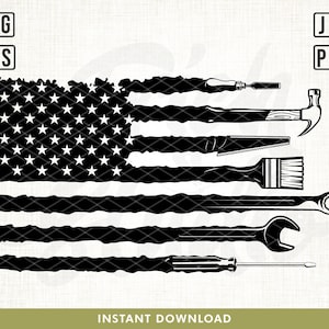 USA Flag Tools Svg, Builder Tools Svg, Bilder Svg, Distressed Flag Svg, Carpenter Shirt Svg, Repair Tools Svg, US Tools svg, USA flag svg