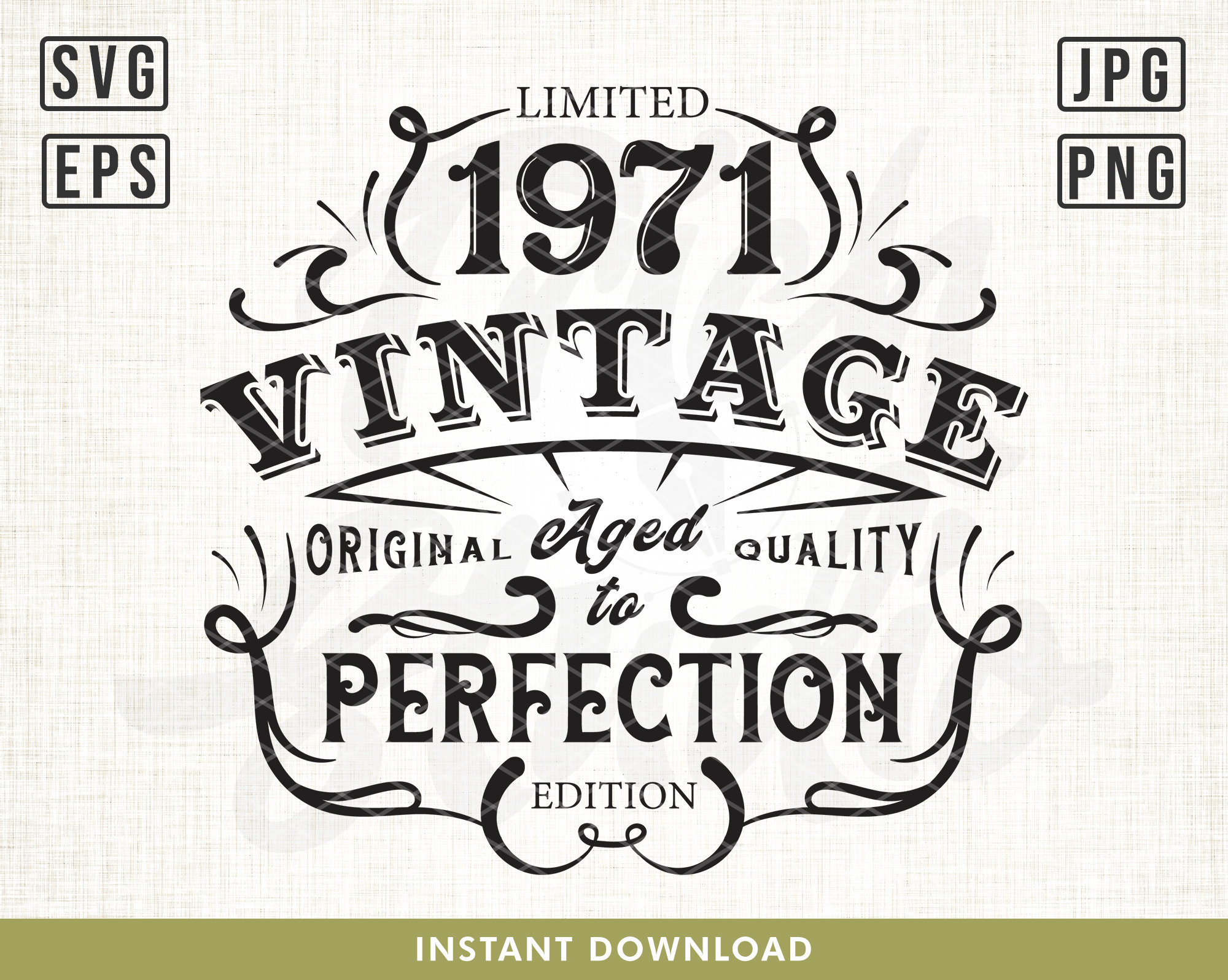 50th Birthday Svg, Vintage 1971 Svg, Aged to Perfection, Limited
