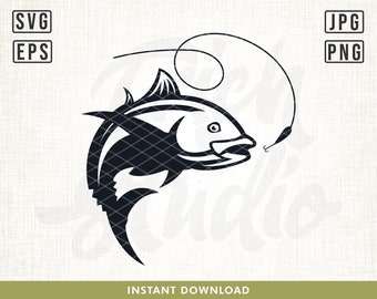 Fishing svg, Hunting svg, fish jumping svg, Fish hook svg, Bass fish svg, hunting fish svg, SVG, PNG, clipart vector cut cutting, bass svg