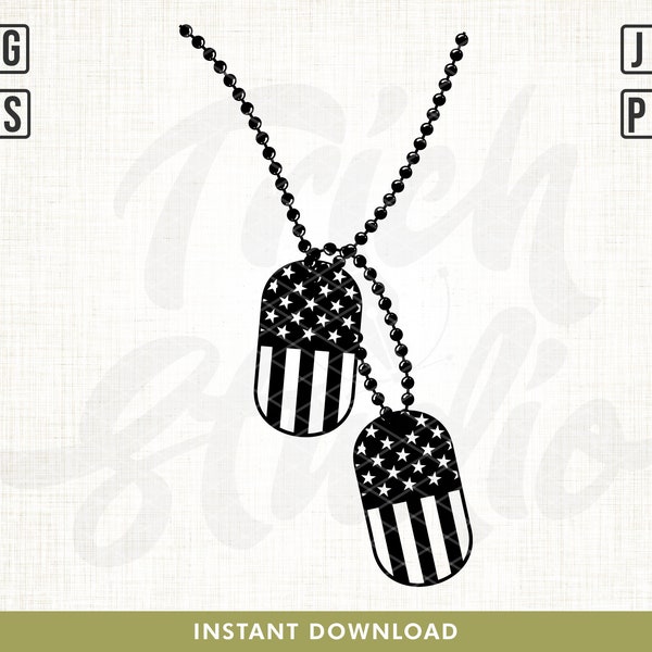 US Army Dog Tags Svg, Military Dog Tags Svg, US Army Svg, Fallen Soldier Tribute Svg, US Flag Svg, Veterans svg, Clipart Digital, png, svg