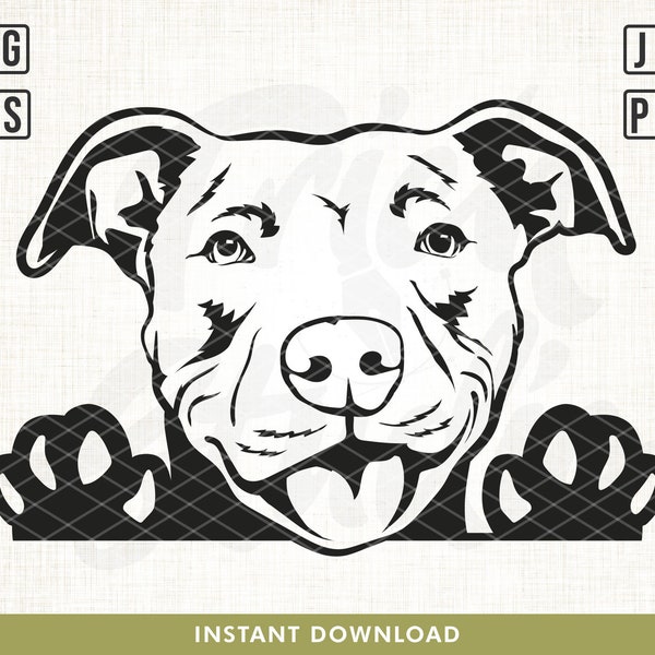 American Pit Bull Svg File, American Pitbull Svg, Peeking Pit bull svg, Pit Bull Svg, Dog face Svg, Dog Svg, Cut files, Png, svg, Clipart