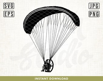 Paramotor Svg, Powered paraglider svg, Parachute svg, Paramotor shirt design svg, Parachute clipart, Sports svg, Cut Files for Cricut, png