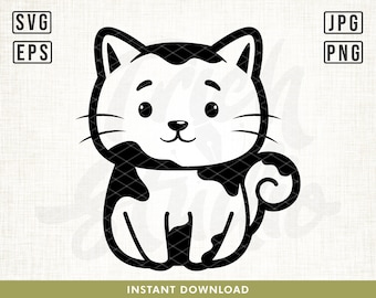 Cute Cat Svg, Cute Baby Cat Svg, Cat Svg, Cat Macot Svg, Happy Cat Svg, Cat shirt, Kitten svg, Cute baby Kitten svg, Mascot svg, Cat design