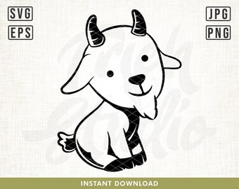 Cute Baby Goat Svg file, Baby Animal svg, Goat svg, Animal face svg, Farm animal svg, Animal svg, Baby goat svg, Cute svg, Farm svg, clipart