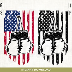 US Boxing Gloves Svg File, Boxing Gloves Clipart, American Boxer Svg, Sport Fighting Fighter Svg, Svg Files for Cricut and Silhouette, Png