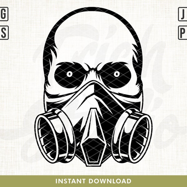 Gas Mask Skull Svg, Toxic Svg, Skull Svg, Mask svg, Skull Mask svg, Biohazard svg, Toxic skull svg, Cricut, Cutting File, Silhouette, png