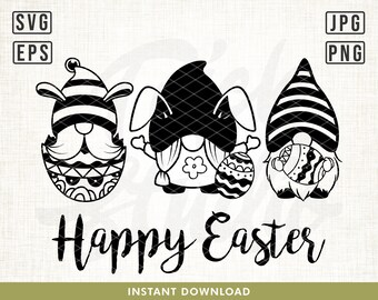 Happy Easter Gnomes svg, Easter Gnomes svg file, Easter svg, Gnomes svg, Happy Easter svg, Spring svg, Gnomes design, Cute Gnomes svg, svg