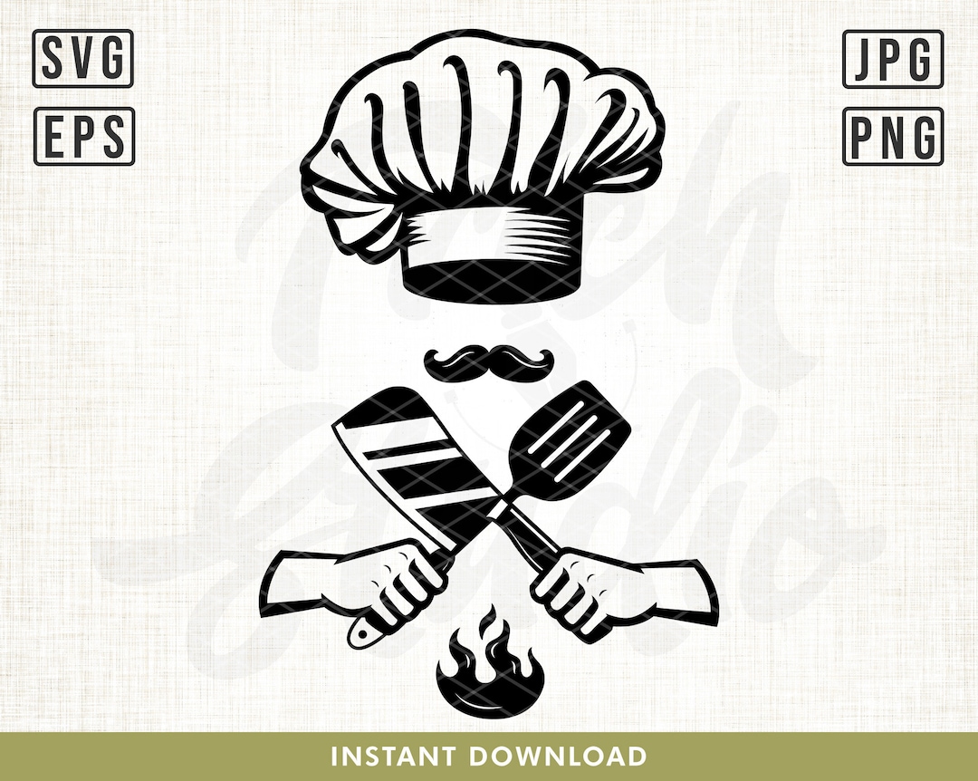 Chef Svg File, Chef Hat Svg, Cooking Svg, Kitchen Svg, Chef Tools Svg