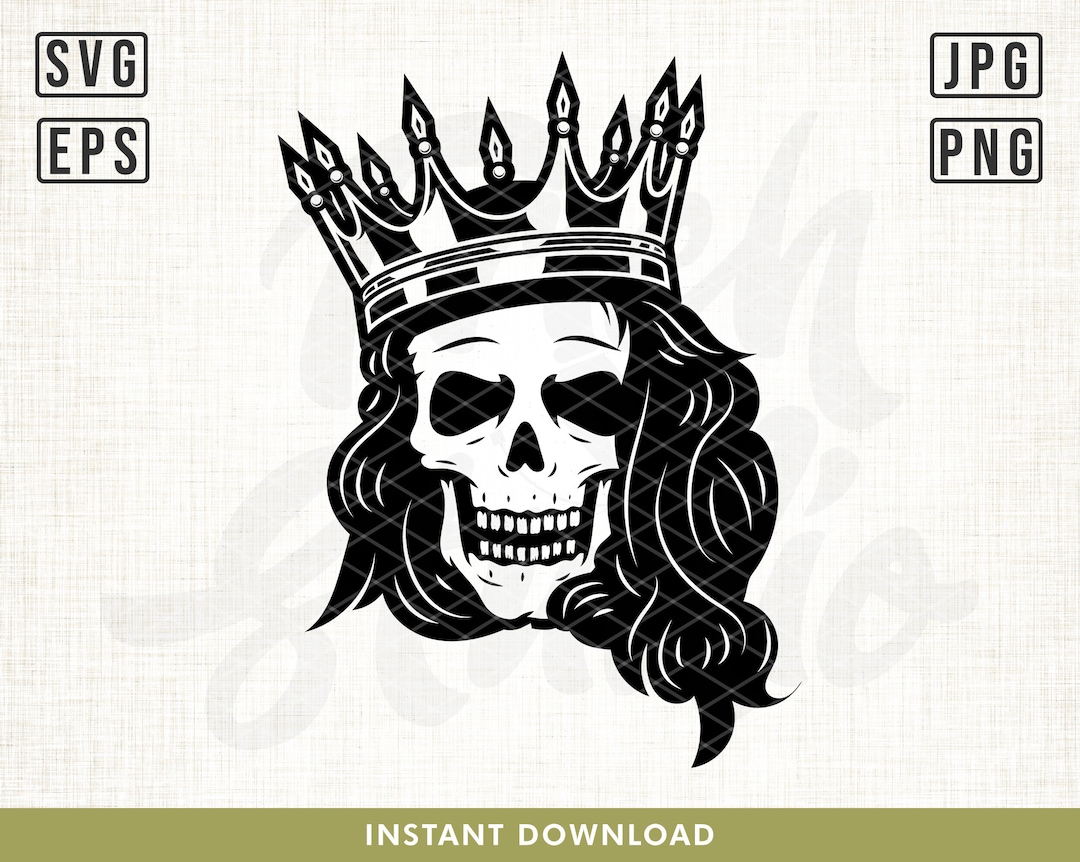 【インパクトアート】GOD SAVE THE REP＆SKULL QUEEN Queen Skull Svg, Skull With Crown Svg, Crown Skull Svg